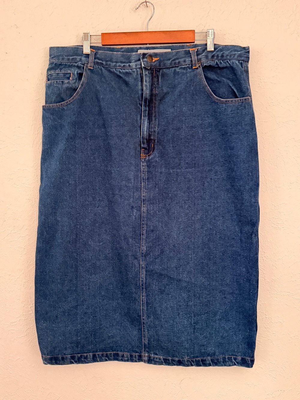 Classic Blue High-Waist Denim Skirt - Women Jeans Sz 20